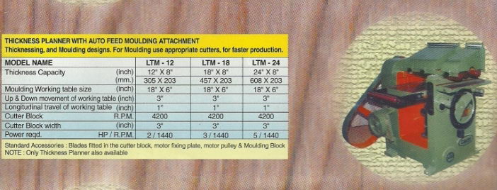 laxmi wood working randa thickness planer moulding attachment Surface 