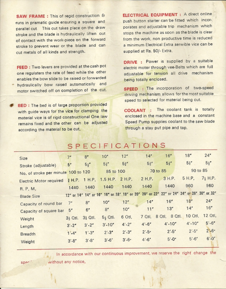 jaswant-hydraulic-hacksaw_technical_specifications