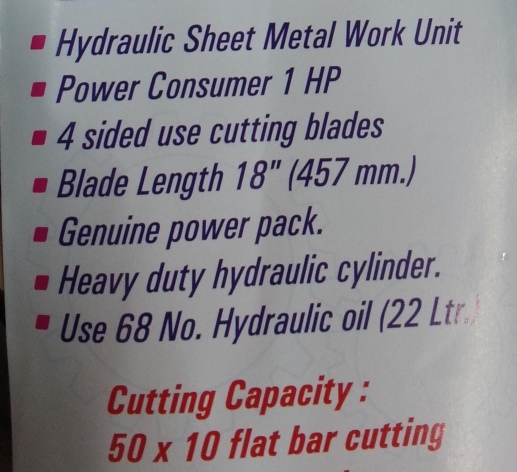 hydraulic-shearing-specifications